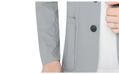 Brand Summer Men Blazers Gray Solid Color Thin Anti Wrinkle Quick Drying Soft Business Suit Blazer Jacket for Man