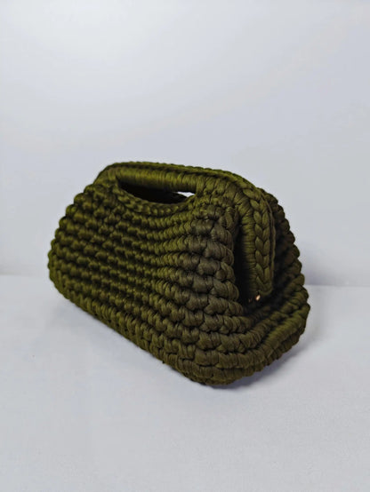 Yingzi Small Crochet Cluth Bag with Handle Handmade Evening Bag Makeup Bag