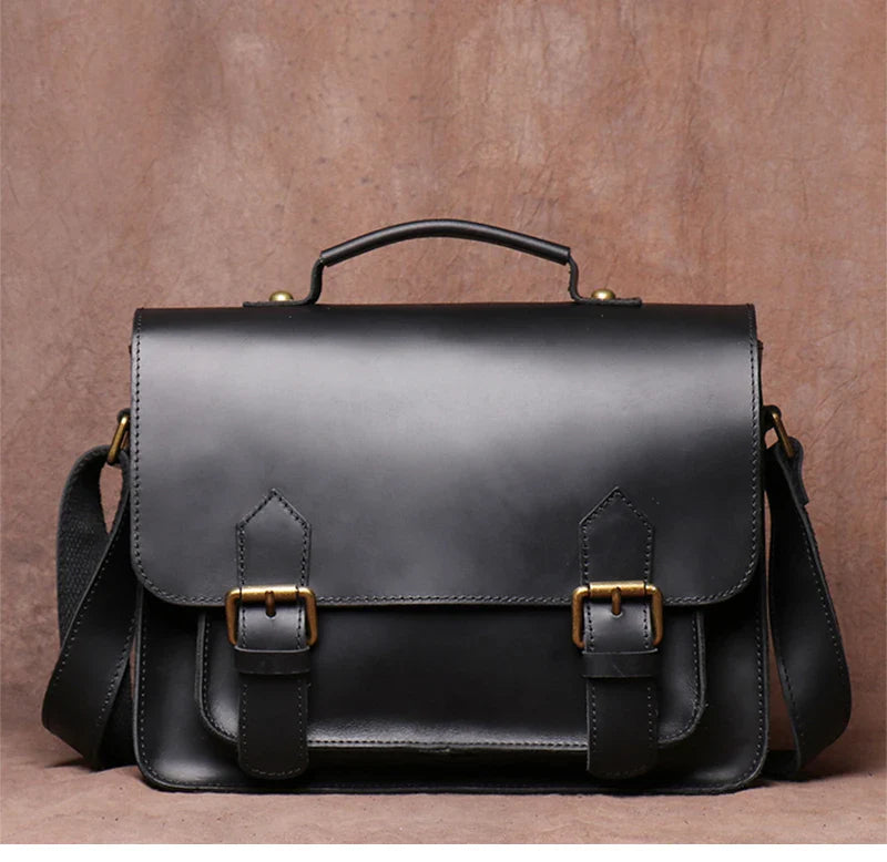 Retro Real Leather Messenger Bags Men and Women Shoulder Bag Natural Cowhide Crossbody Casual Handbag Luxury Cambridge Bags