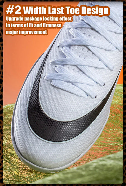 Soccer Cleats for Men Women AG/TF Breathable Cushioned Insole Anti-Slip Outdoor Sports Artificial Grass Football Boots