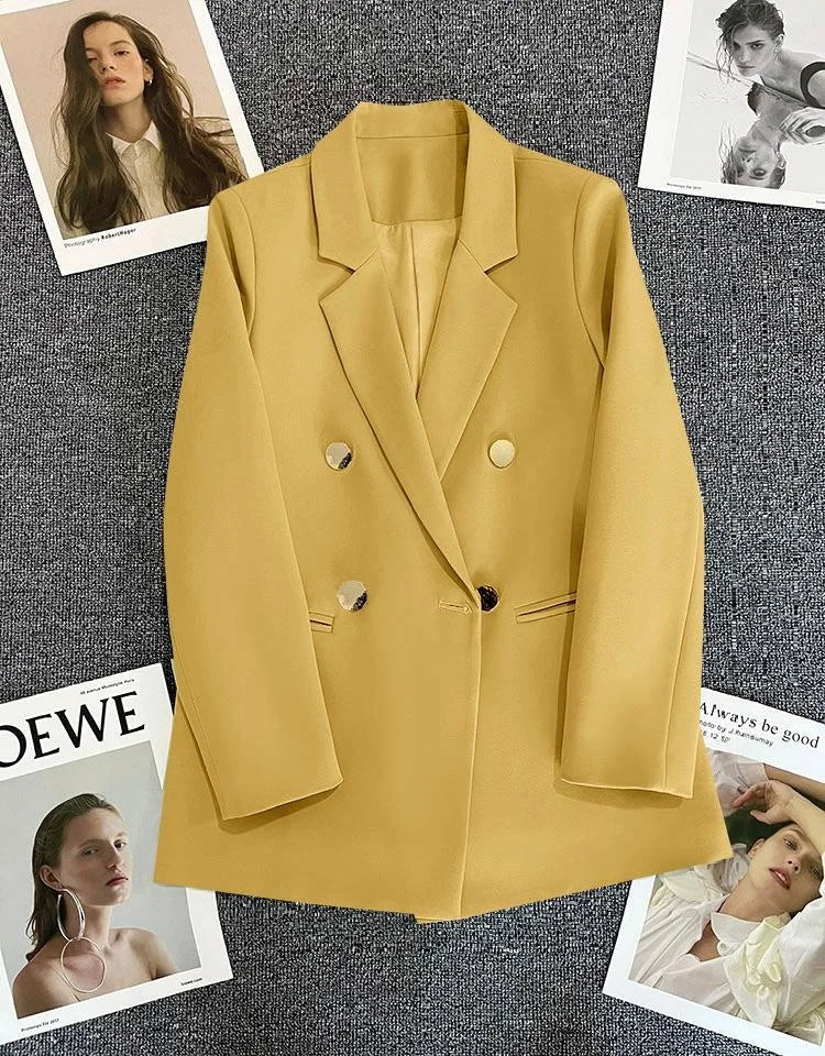 Women's Casual  Jaet Coat 22 Colors Small Suit Outerwear Long Sve Commute Sle Pure Color Spring Season