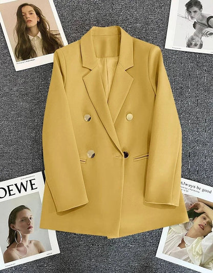 Women's Casual  Jaet Coat 22 Colors Small Suit Outerwear Long Sve Commute Sle Pure Color Spring Season