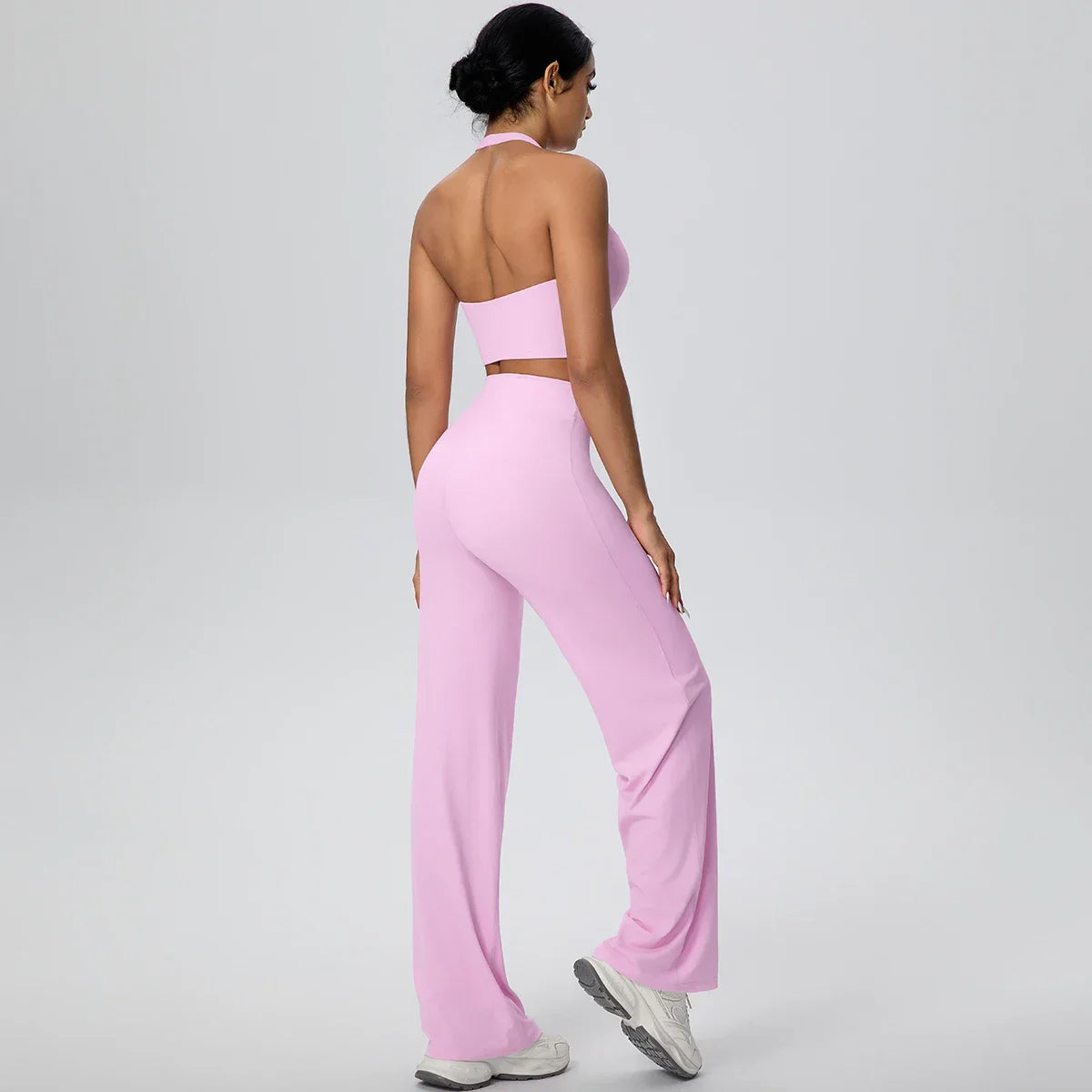 2Pieces Breathable Summer Workout Top Pants Yoga Set Yoga Underwear With Chest Pad Quick Drying Push Up Pencil Pants Yoga Set