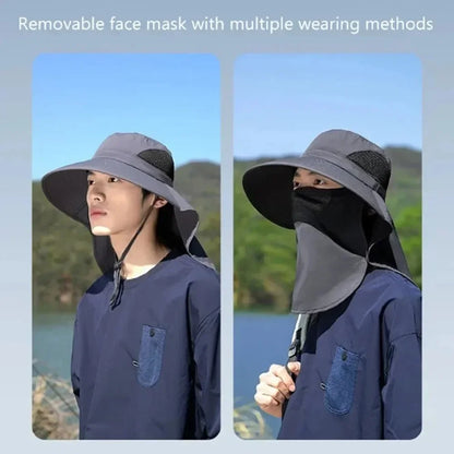 Outdoor Unisex Summer Hat UV Protection Breathable Fishing Cap Sunshade Neck Protection Cycling And Climbing Hat Waterproof