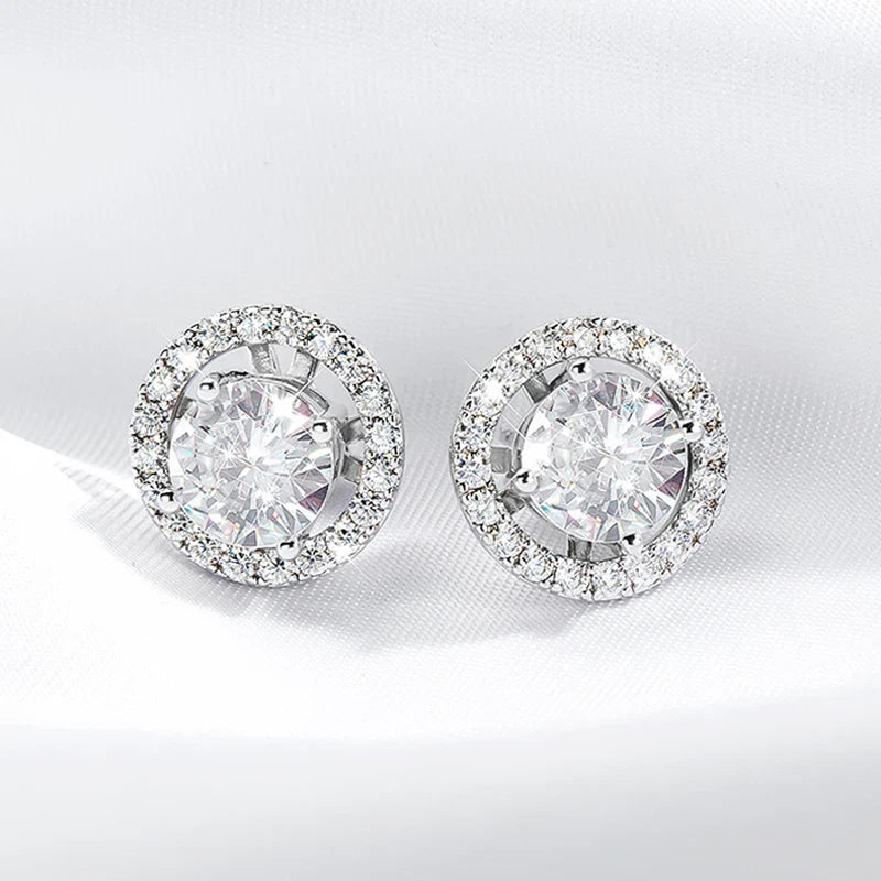 2ct+0.3ct Full Moissanite Studs Earring for Women Sparkling Diamond Wedding Party Ear Stud S925 Sterling Silver Jewelry
