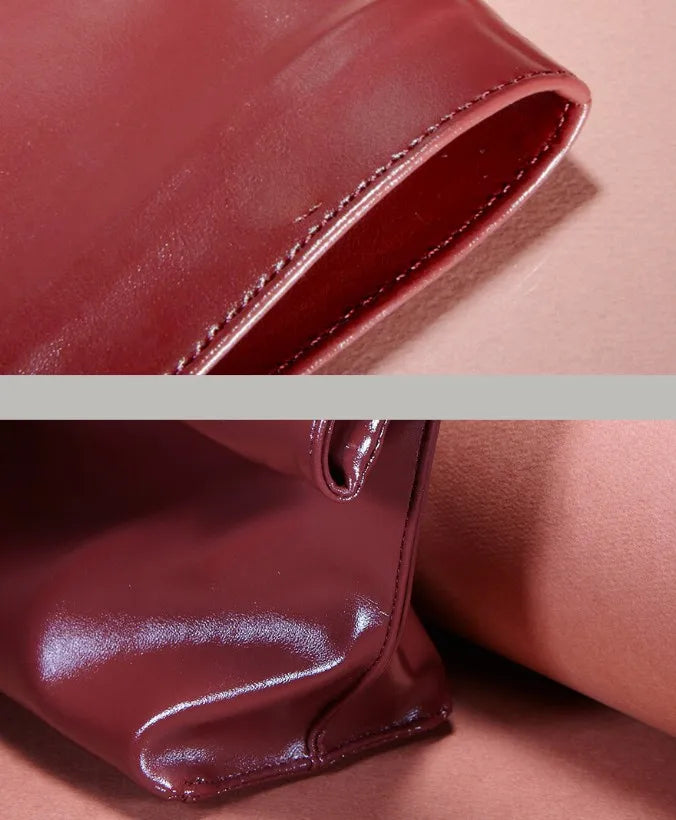 Vintage Women Clutch Bag Soft Pu Leather Lady Evening Bags Trend Party Girl Envelope Bag Fashion Burgundy Clutches Purse