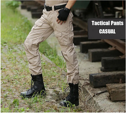 Men's Fashion Outdoor Hiking Overalls Pants Camouflage Tactical Pants Hunting Uniform Fighting Multi-Pocket Trousers