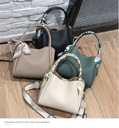 Female genuine cow leather bag for women bag blue Handbag New Crossbody Bucket Bag luxury Shoulder bag tote bag medium