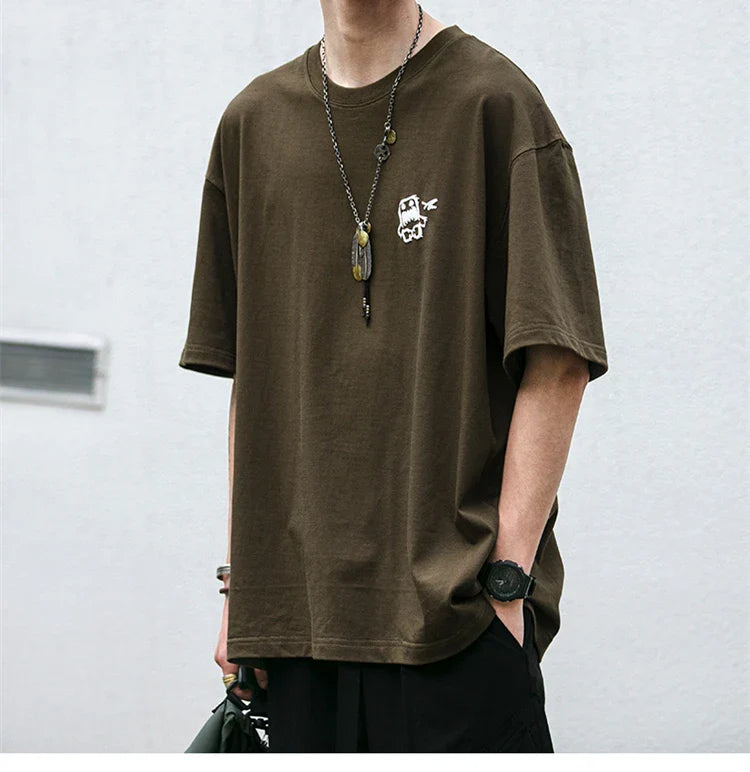 Summer Korean Oversize T-Shirt For Men Streetwear Harajuku High Quality Short Sleeve Loose Casual Tops Hip Hop Trendy Tee Male