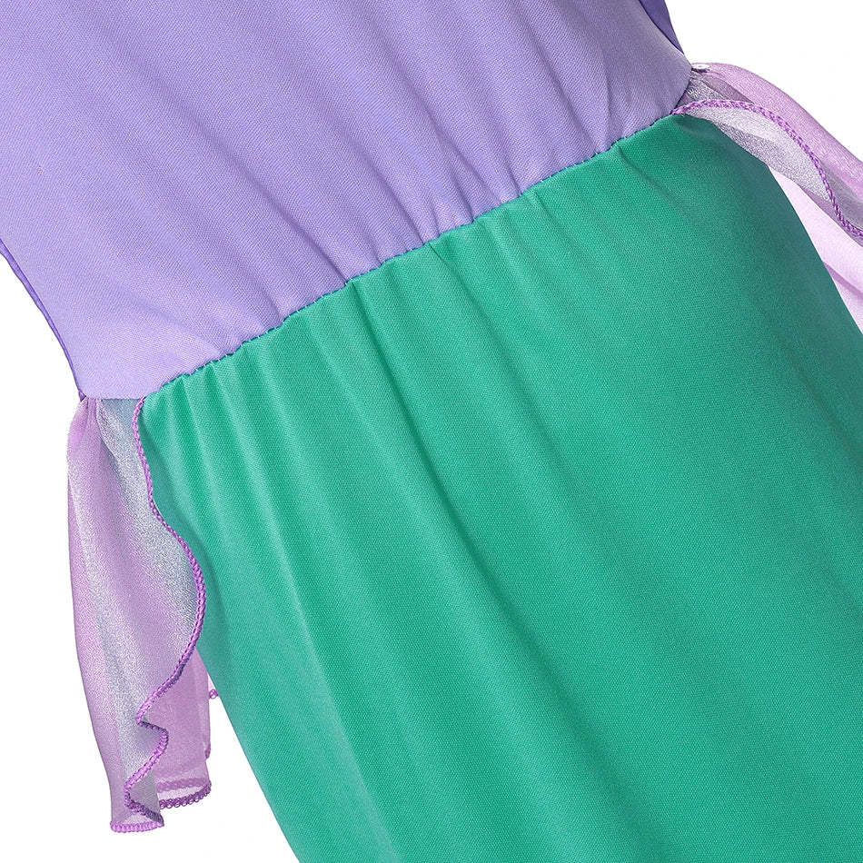 Summer Mermaid Birthday Party Dress Girl Cute Costume Carnival Anime Cosplay Outfits 2-10 Yrs Kids Fantasy Disguise Prom Gown