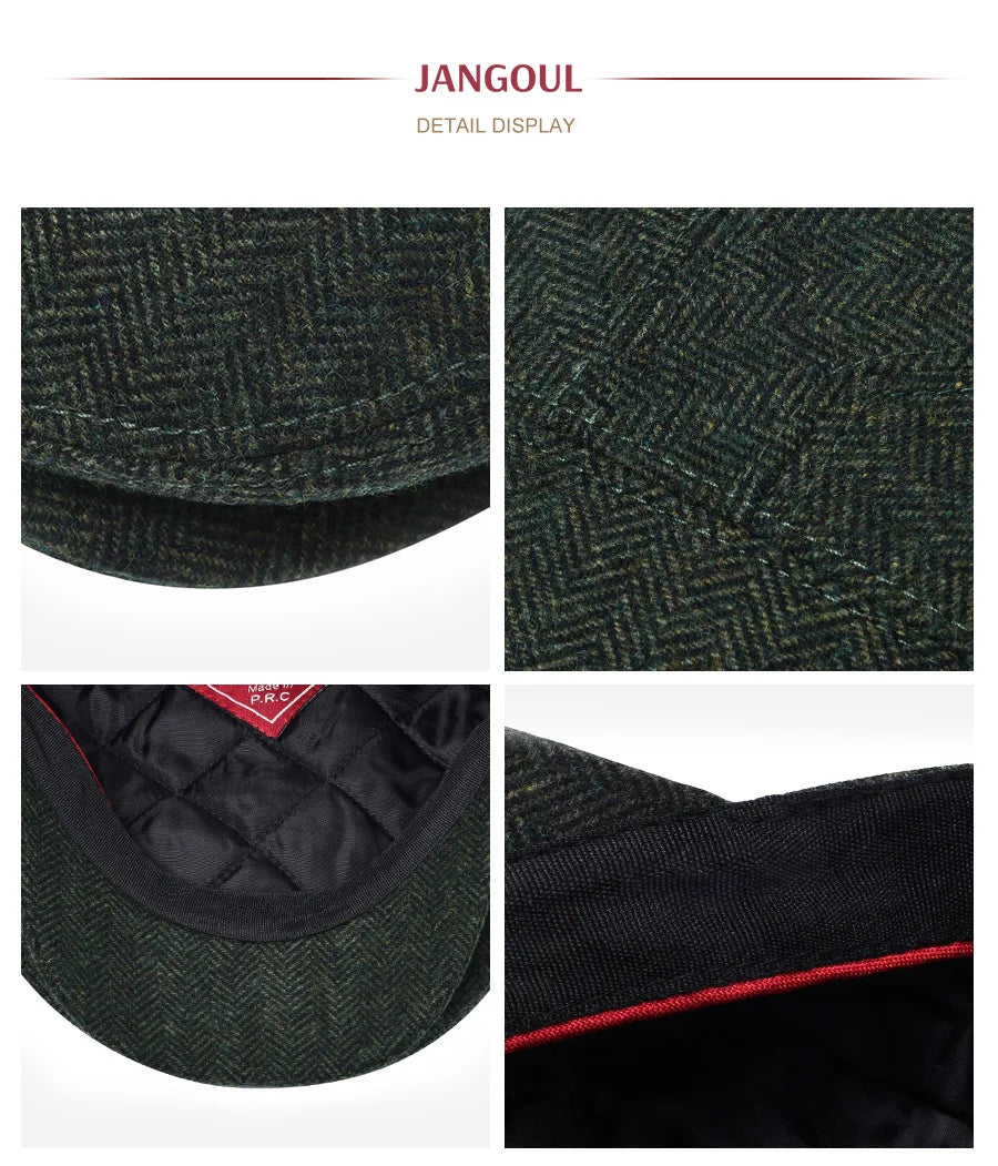 Men Wool Blend XL XXL Ivy Newsboy Cap Classic Tweed Gatsby Cabbie Flat Hat