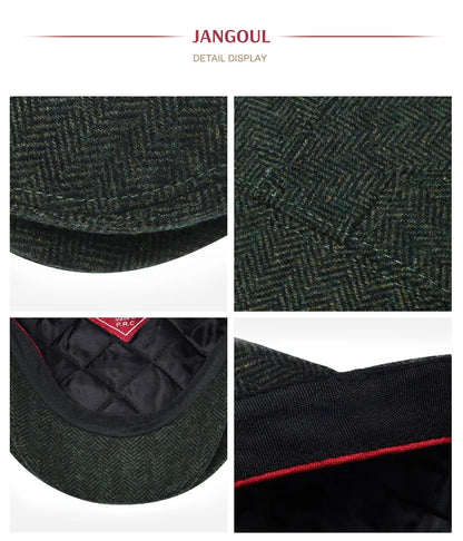 Men Wool Blend XL XXL Ivy Newsboy Cap Classic Tweed Gatsby Cabbie Flat Hat