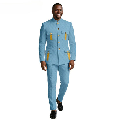 New Men's Suit 2-piece Business Formal Blazer Double-breasted Design Groom Tuxedo for Wedding XS-6XL Outfit
