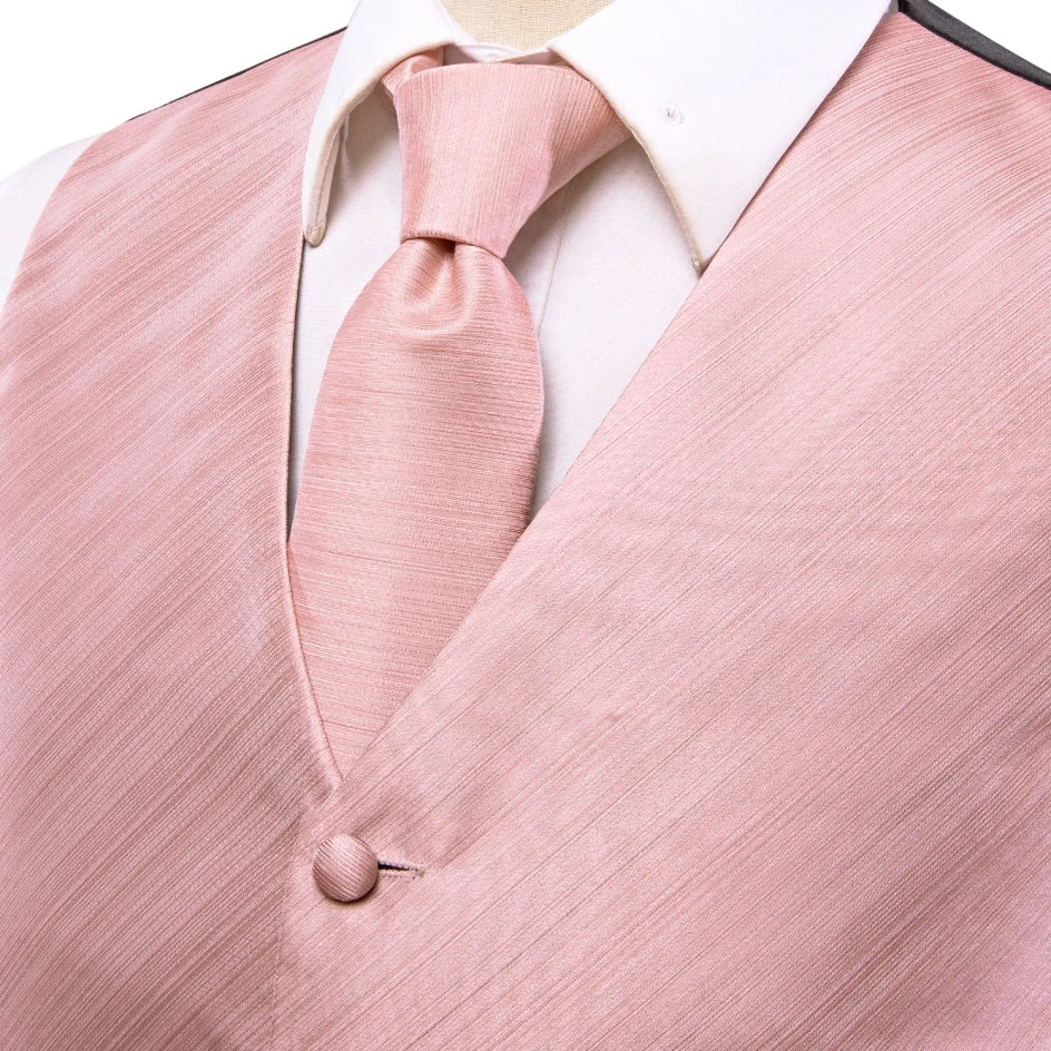 Business Black Men Vest Formal Silk Solid Paisley Jacquard Waistcoat Jacket NeckTie Hanky Cufflinks for Men Designer Gift Hi-Tie