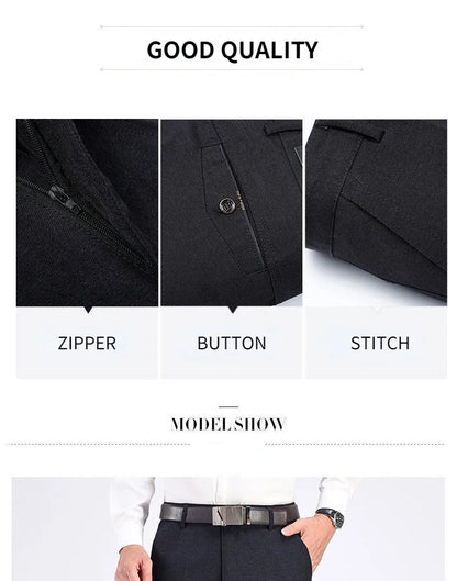 Mens Summer Casual Suit Thin Pants Classic Formal Business Fashion Autumn Thick Stretch Trousers Male Brand Clothes GOZBKF