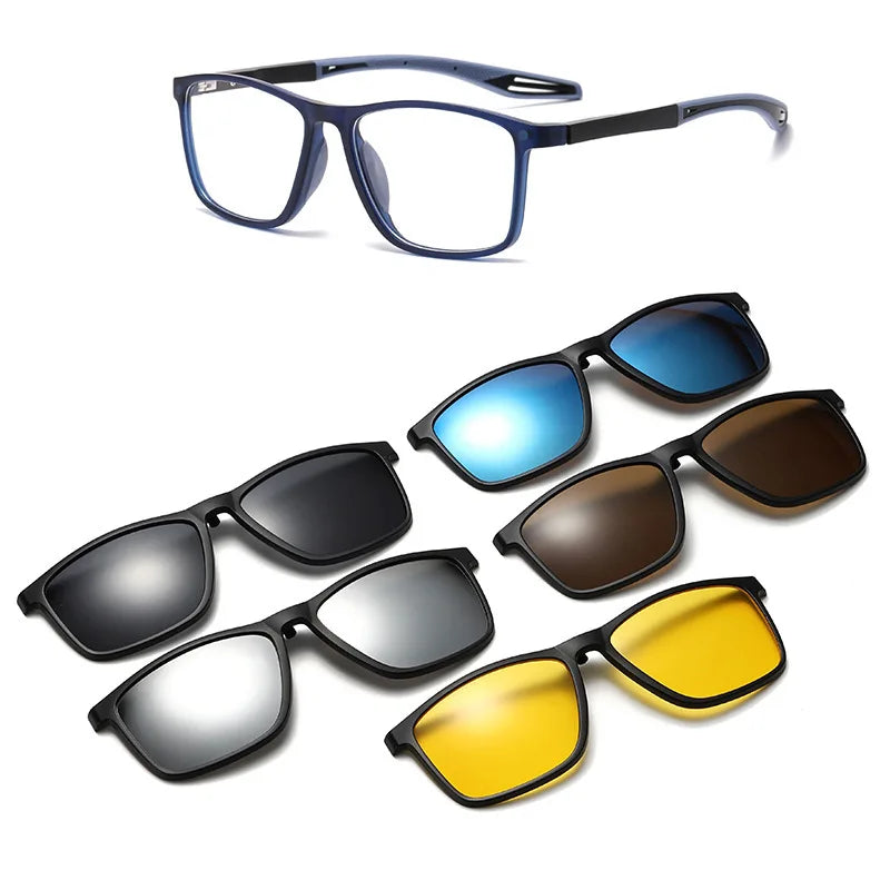 New Magnetic Clip-On Polarized Sunglasses Men Driving Night Vision Anti Blue Light Reading Glasses Women Prescription 3310