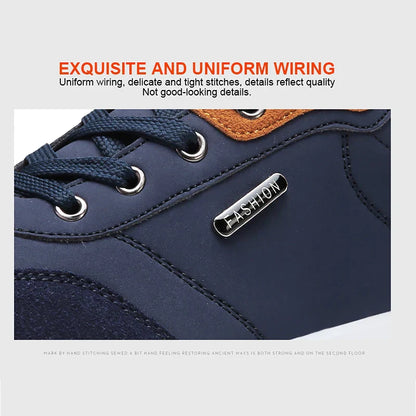 Leather Men Shoes Sneaker Trend Sports Running Breathable Men‘s Sneakers Non-slip Footwear Shoe for Male Walking Autumn