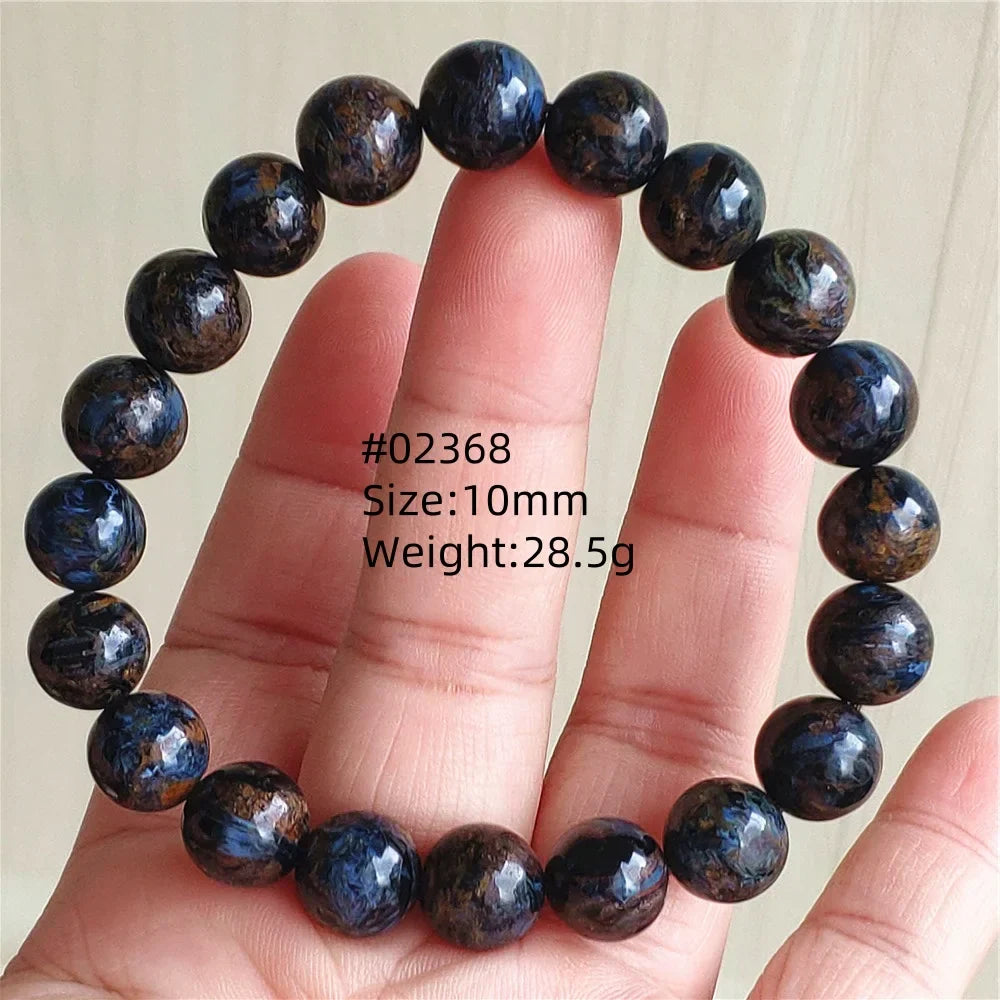 Natural Blue Pietersite Bracelet Women Men Beads Round Beads Chatoyant Cat Eye Fire Pietersite Namibia AAAAAA