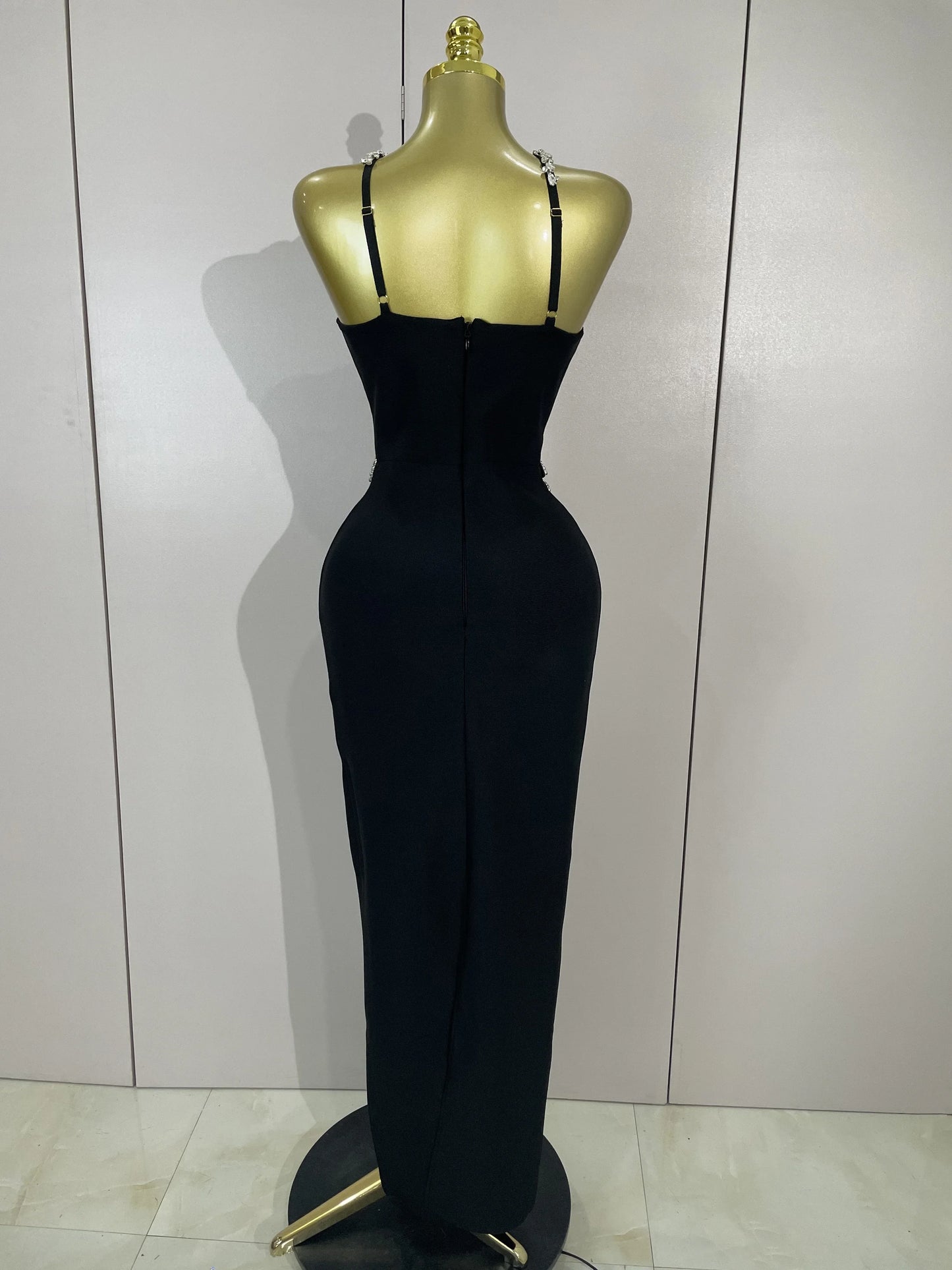 Sexy Backless Sparkly Crystal Diamonds White Bodycon Bandage Dress Women Celebrity Elegant Evening Club Party Birthday Dresses