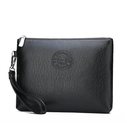 Nouvelle Pochette pour Homme Style Business Grand Portefeuille en Cuir PU Souple Homme avec Dragonne Sac Élégant Décontracté et Tendance Sac à Main Pochette Homme