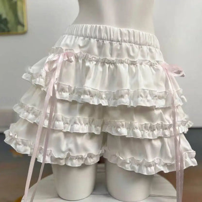 Princess Lolita Vintage Cake Skirt Sweet Kawaii Lace Ruffles Mini Skirts Harajuku Y2k Style Party Faldas Mujer Summer