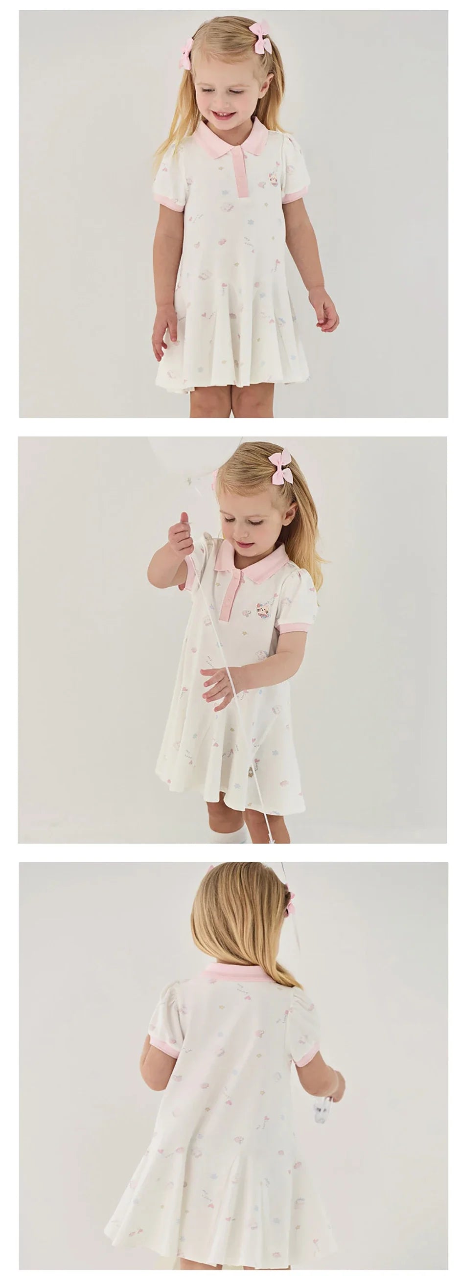 Girls Summer Princess Dress Casual Cute Kids Printed Polo Short Sleeve Dress Formal Party Knitted Clothes DB2262445