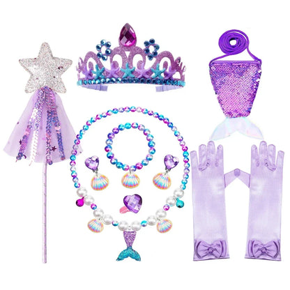 Mermaid Dress for Girl Charm Princess Cosplay Sequin Bling Costume for Kids Girl Fish Beauty Birthday Party Halloween Clothing