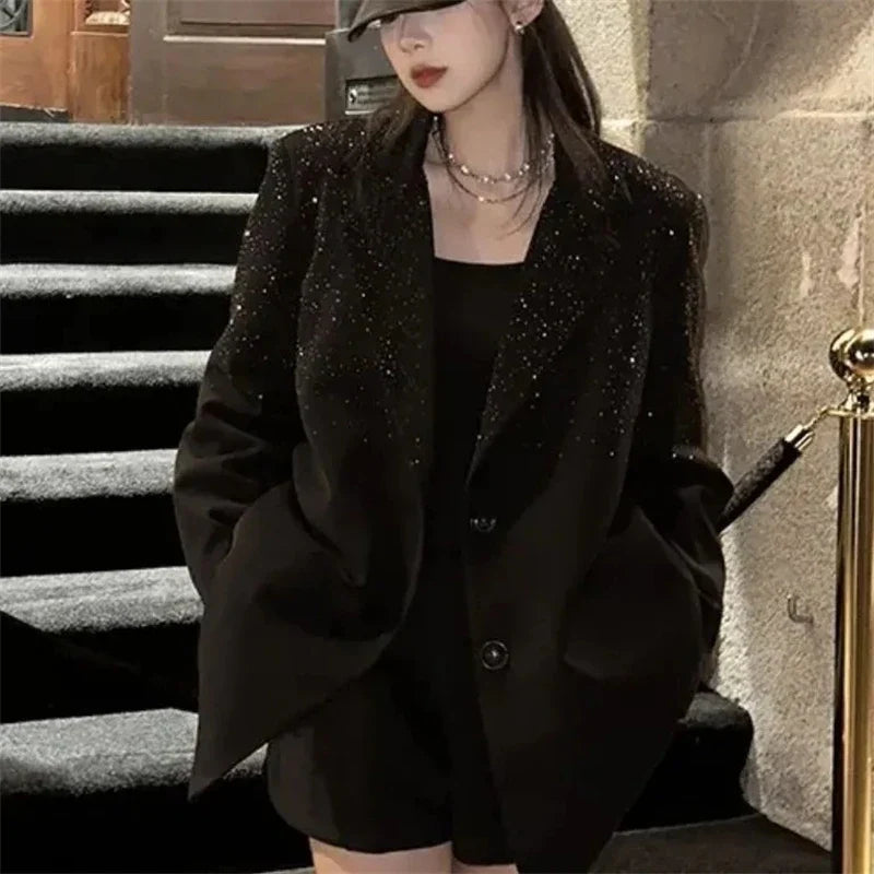 Women's Blazer Coat 2025 Spring Autumn Hooded Cardigan Casual Ladies Outerwear Breathable Design Sense Female Suit Jacket