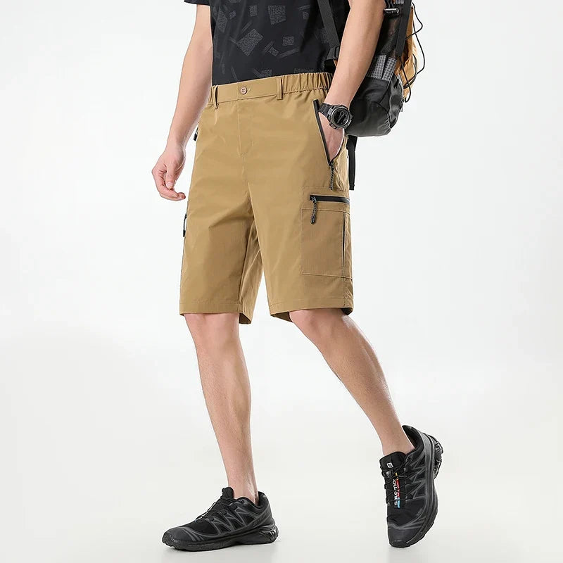 Summer Quick Dry Cargo Shorts Mens Lightweight Work Cargo Shorts Multi Pockets Waterproof Outdoor Hiking Fishing Shorts Male