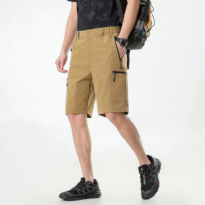 Summer Quick Dry Cargo Shorts Mens Lightweight Work Cargo Shorts Multi Pockets Waterproof Outdoor Hiking Fishing Shorts Male