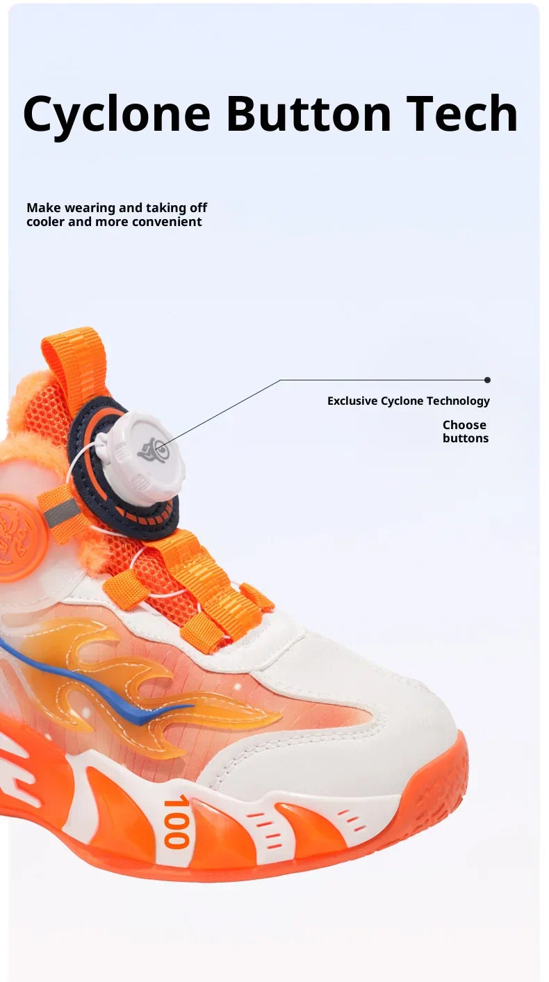 New autumn/winter 2025 children's basketball shoes with waterproof leather surface and training sports shoes for boys and girls