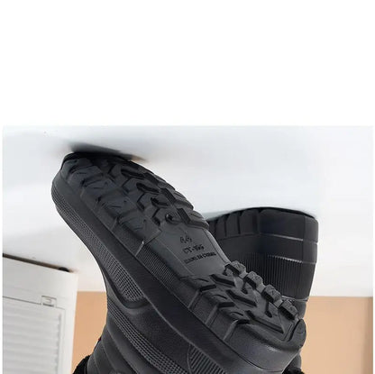 40-45 Men Rain Boots Winter Waterproof Shoes Ankle Snow Botas Plush Thick-soled Anti Slip High Top Zapatos Water Warm Footwear 1
