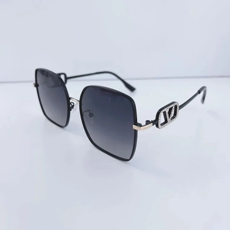 New Fashion Metal Frame Square  Sunglasses for Women Oversized Anti-ultraviolet Polarized Sun Glasses Women's High-end Gafas