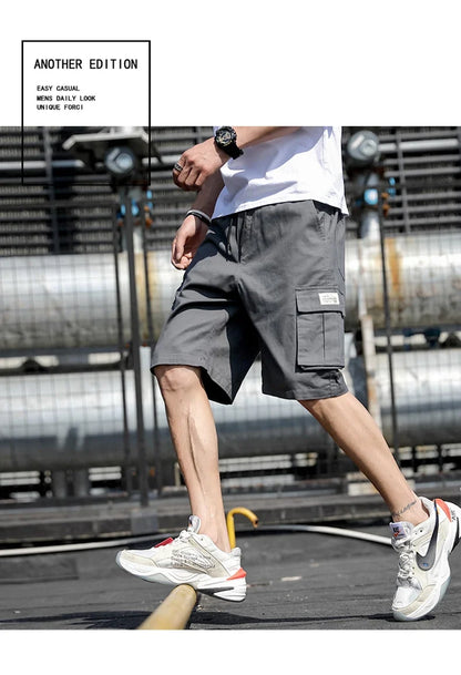 Plus Size Shorts Casual Summer Elastic Waist Cargo Short Men Streetwear Y2k Camouflage Fashion Bermuda Male Side Pocket Breeches