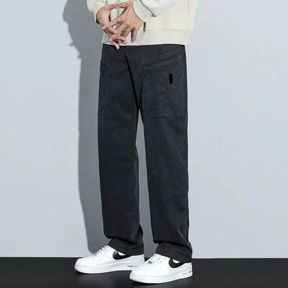 Men's Loose Straight Casual Work Pants 2025 Trendy Multi-Pocket Autumn Winter Workwear YM6106