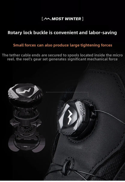 Mens Snow Boots Thickened Velvet Winter Boots Rotating Buckle Design Mid-calf Boots Plush Warm Cotton Shoes for Men Botas Hombre