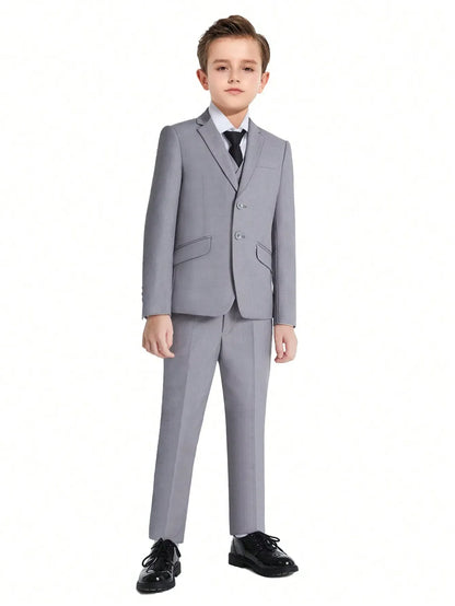 Boys Suits Colorful Formal Suits 4 Piece Slim Fit Dresswear Suit Set Jacket Vest Pants and Tie）School Uniforms
