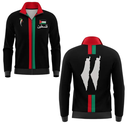 2025 New Palestine Football Zip Up Jacket Unisex Palestinian Jersey Jackets Kid's Outwear Gifts Wholesale Unisex Coat Tracksuit
