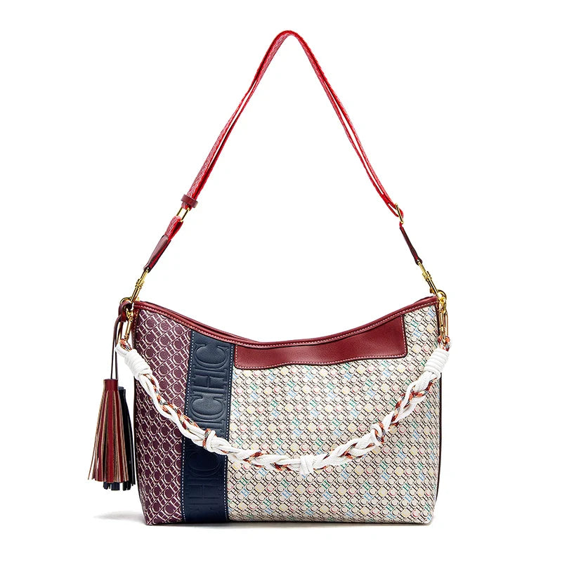 Large Capacity Commuter Women's Bag Women's Tote BagNew Splicing Design Dual Purpose Shoulder Bag