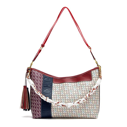 Large Capacity Commuter Women's Bag Women's Tote BagNew Splicing Design Dual Purpose Shoulder Bag