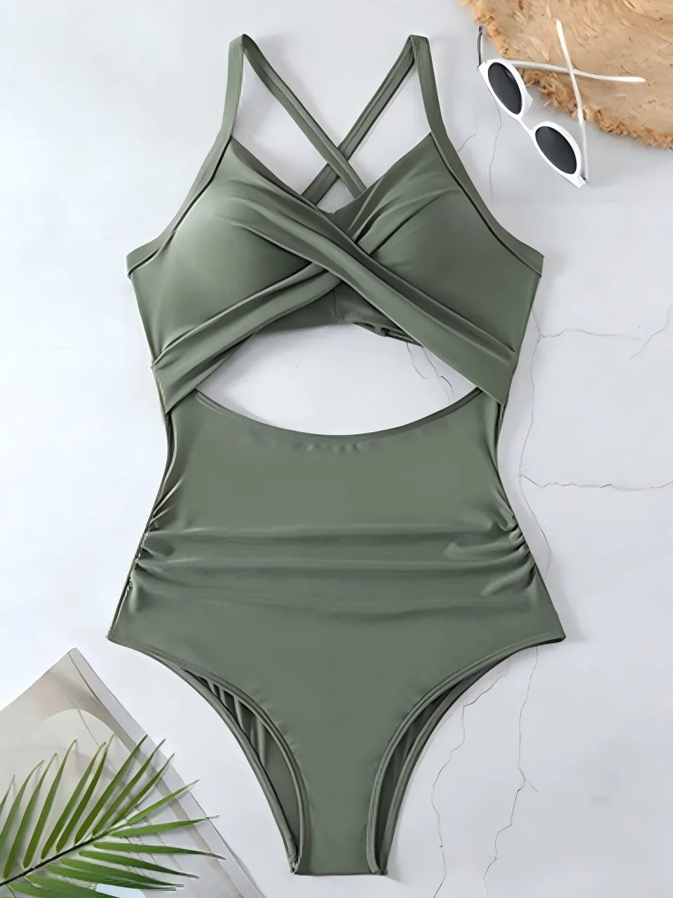 2026 Plain Ruched Swimsuit Women One Piece Solid Swimwear Female Beachwear Bathers Bathing Swimming Swim Bodysuit Summer