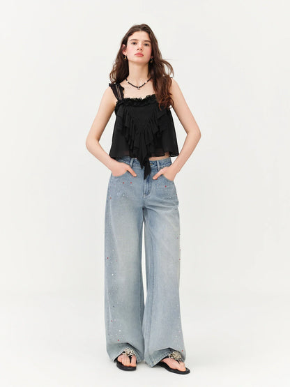 2026 Summer Women's Square Neck Sleeveless Crop Top, Spaghetti Strap Design Blouse for Y2K Coquette & Daily Layering Style