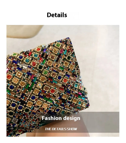 Rhinestone Evening Clutch Bag 2025 Diamond Women Banquet Party Wedding Fashion Messenger Purse Chain Small Shoulder Bag