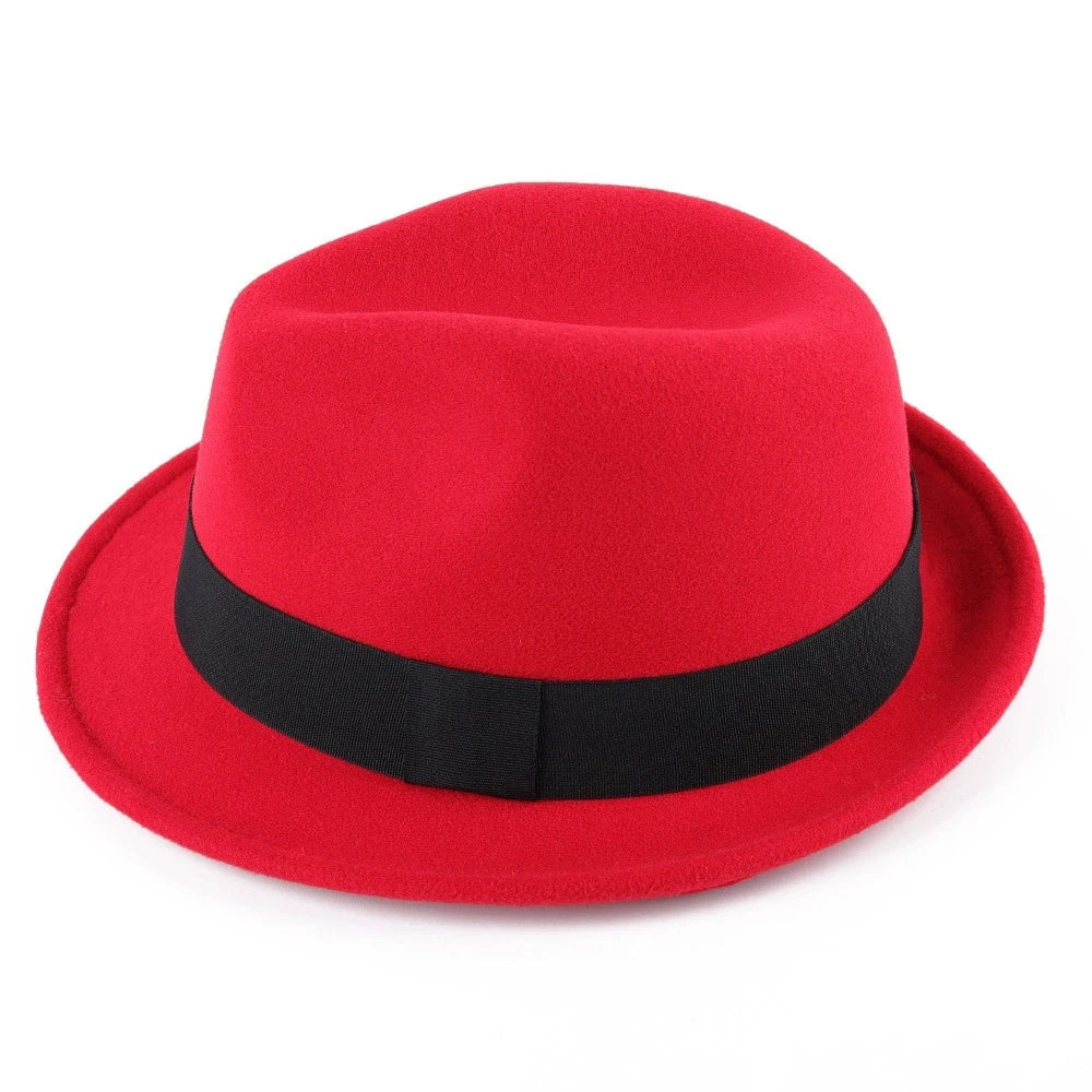 British Style Classic Jazz Hats Autumn and Winter New Women's Woolen Hat Men's Felt Warm Hat Stage Performance Hat