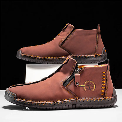 2026 New Style Comfortable Loafers Fashion Ethnic Style Casual Shoes Men's Slip-on Spring Breathable Boots Plus Size Ankle Boots