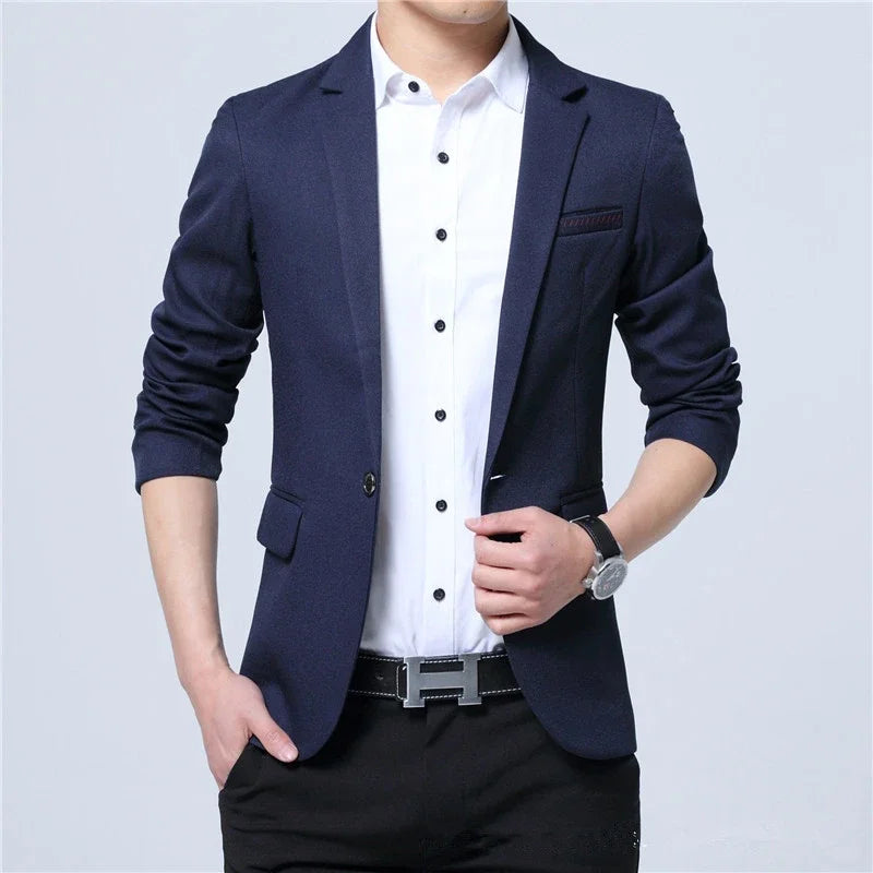2025 New Fashion Spring  Autumn Casual Men Blazer Cotton Slim England Suit Blaser Masculino Male Jacket Blazer Men Size M-5XL