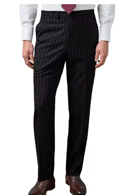 New Men's Suit Pants Haute Couture Grey Striped Slim Fit Business Formal Casual Suit Pant Groom's Dress Pants Office Banquet