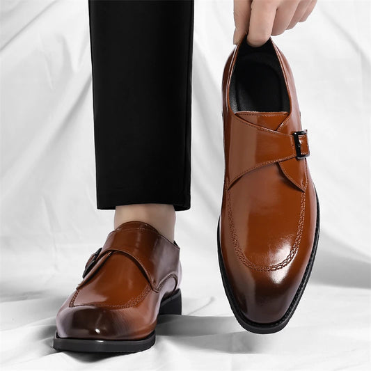 Men's Leather Shoes British Style Business Formal Derby Comfortable Fashionable Casual Footwear-SJ1112