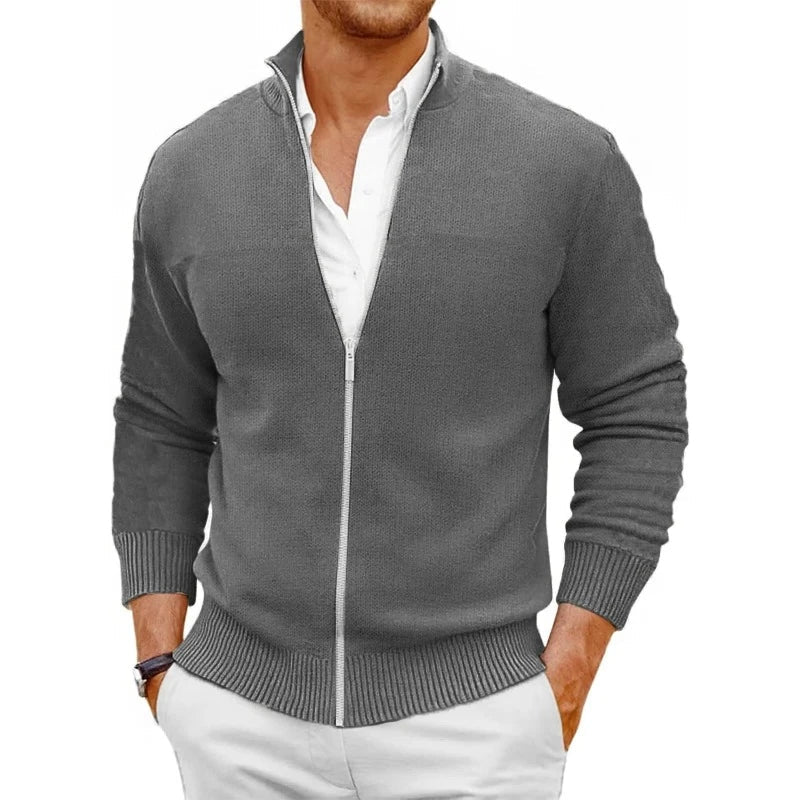 Men's Zipper SweaterCoats Slim Fit Sweaters Stand Cold Blouse Knitwear Fall Winter Cardigan Jumper Warm Streetwear