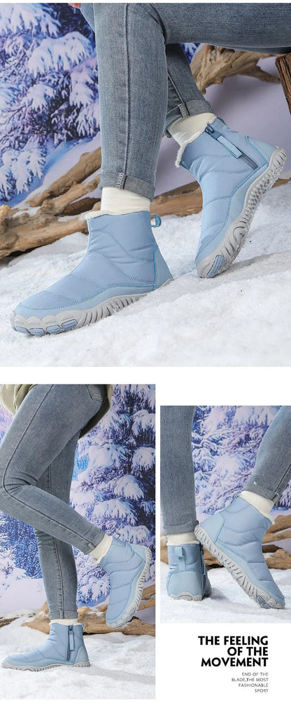 Cotton Boots Men/women Large Size 47 Waterproof Snow Boots Winter Warm  Comfort Zipper Anti Cold Non-slip Cotton Boots
